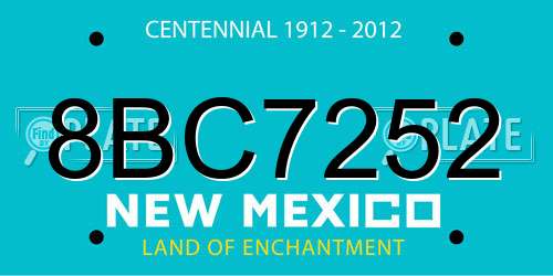8BC7252 New Mexico License Plate