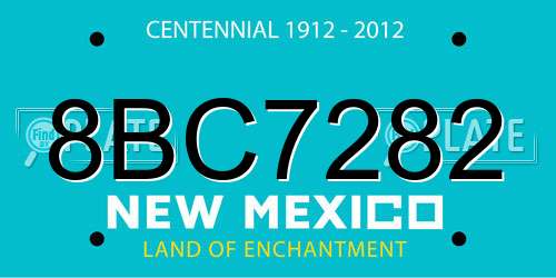 8BC7282 New Mexico License Plate