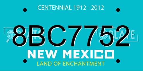 8BC7752 New Mexico License Plate