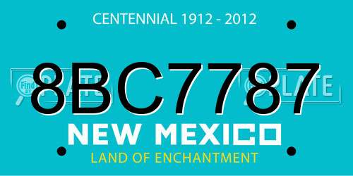 8BC7787 New Mexico License Plate