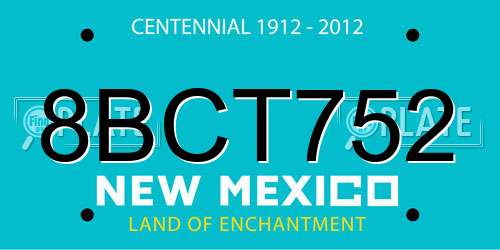 8BCT752 New Mexico License Plate