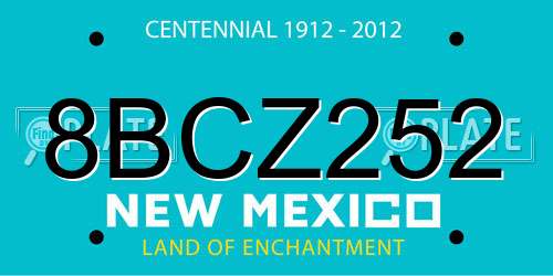 8BCZ252 New Mexico License Plate