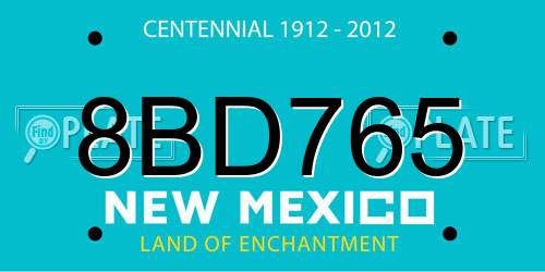 8BD765 New Mexico License Plate