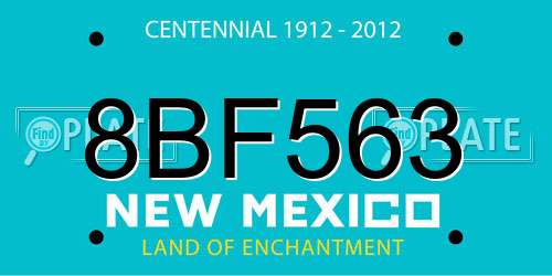 8BF563 New Mexico License Plate