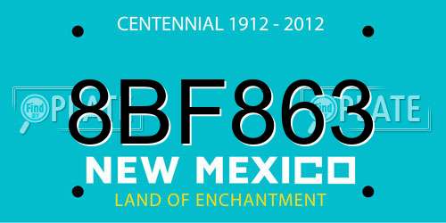 8BF863 New Mexico License Plate
