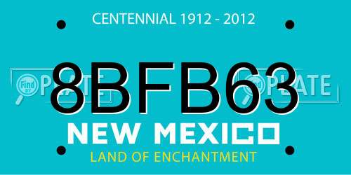 8BFB63 New Mexico License Plate