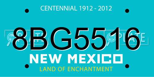 8BG5516 New Mexico License Plate