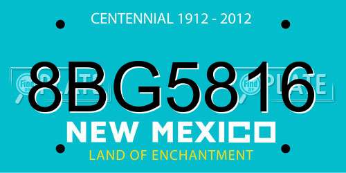 8BG5816 New Mexico License Plate