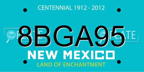 8BGA95 New Mexico License Plate