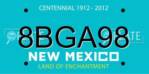 8BGA98 New Mexico License Plate