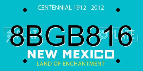 8BGB816 New Mexico License Plate