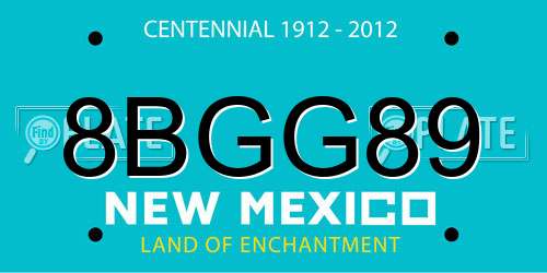 8BGG89 New Mexico License Plate