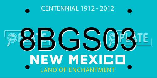 8BGS03 New Mexico License Plate