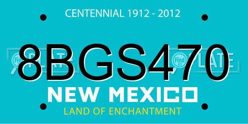 8BGS470 New Mexico License Plate