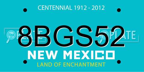 8BGS52 New Mexico License Plate