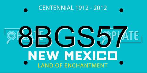 8BGS57 New Mexico License Plate
