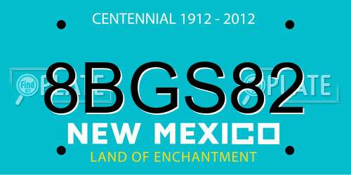 8BGS82 New Mexico License Plate