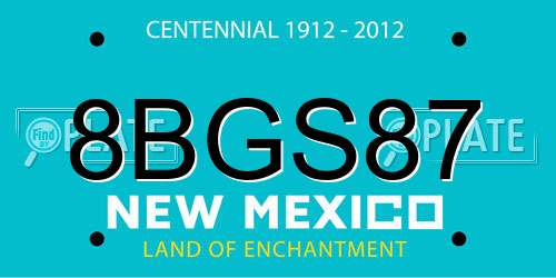 8BGS87 New Mexico License Plate