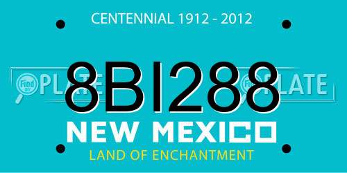 8BI288 New Mexico License Plate