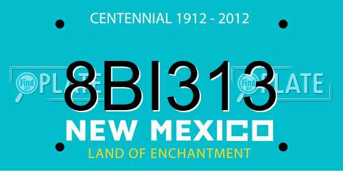8BI313 New Mexico License Plate