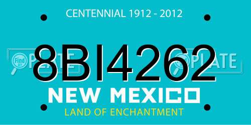 8BI4262 New Mexico License Plate