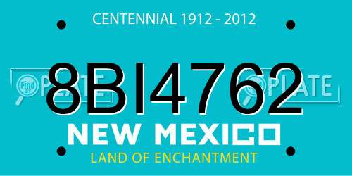 8BI4762 New Mexico License Plate