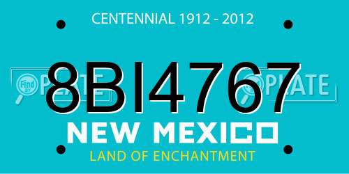8BI4767 New Mexico License Plate