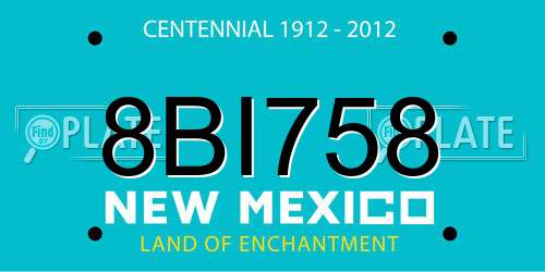 8BI758 New Mexico License Plate