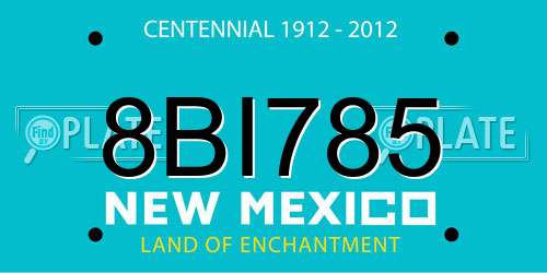 8BI785 New Mexico License Plate