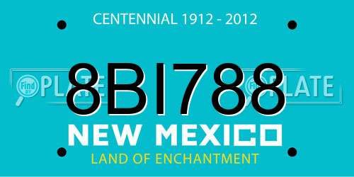 8BI788 New Mexico License Plate