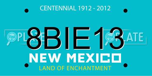 8BIE13 New Mexico License Plate