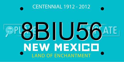 8BIU56 New Mexico License Plate