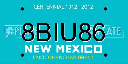 8BIU86 New Mexico License Plate