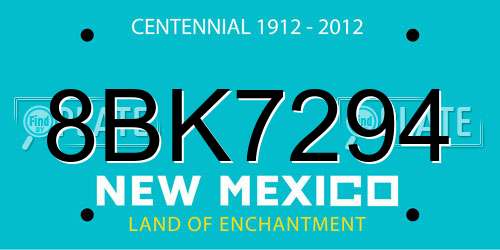 8BK7294 New Mexico License Plate