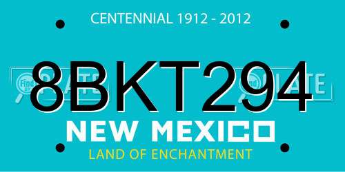 8BKT294 New Mexico License Plate
