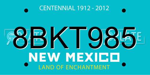 8BKT985 New Mexico License Plate