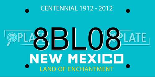 8BL08 New Mexico License Plate