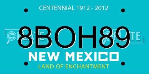 8BOH89 New Mexico License Plate