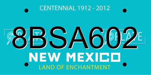 8BSA602 New Mexico License Plate