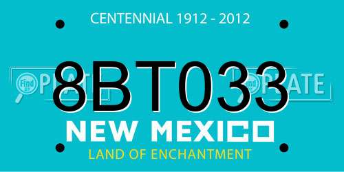 8BT033 New Mexico License Plate