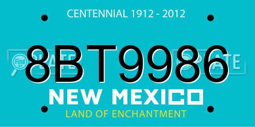 8BT9986 New Mexico License Plate