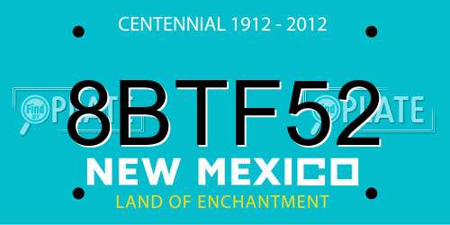 8BTF52 New Mexico License Plate
