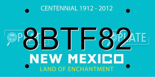 8BTF82 New Mexico License Plate
