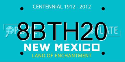 8BTH20 New Mexico License Plate