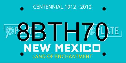 8BTH70 New Mexico License Plate