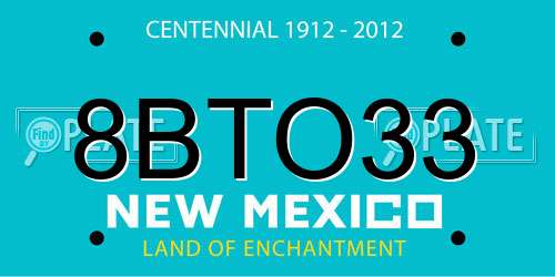 8BTO33 New Mexico License Plate