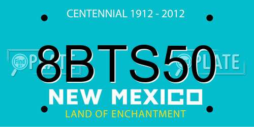 8BTS50 New Mexico License Plate