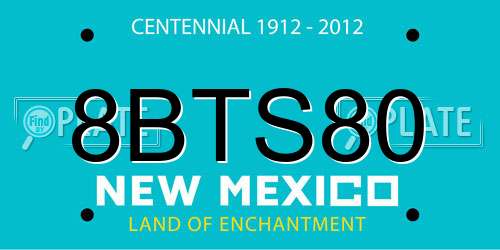8BTS80 New Mexico License Plate