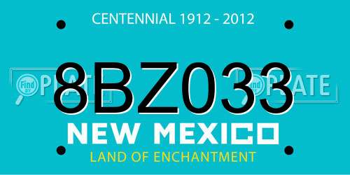 8BZ033 New Mexico License Plate