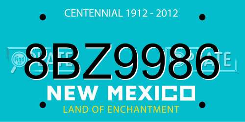 8BZ9986 New Mexico License Plate
